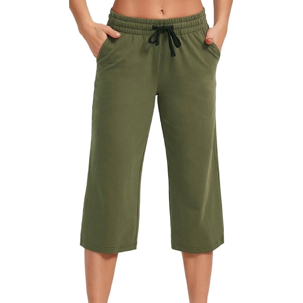 SPECIALMAGIC Women Capri Pants Cotton Yoga Wide Leg Capris Sweatpants Sports 3XL